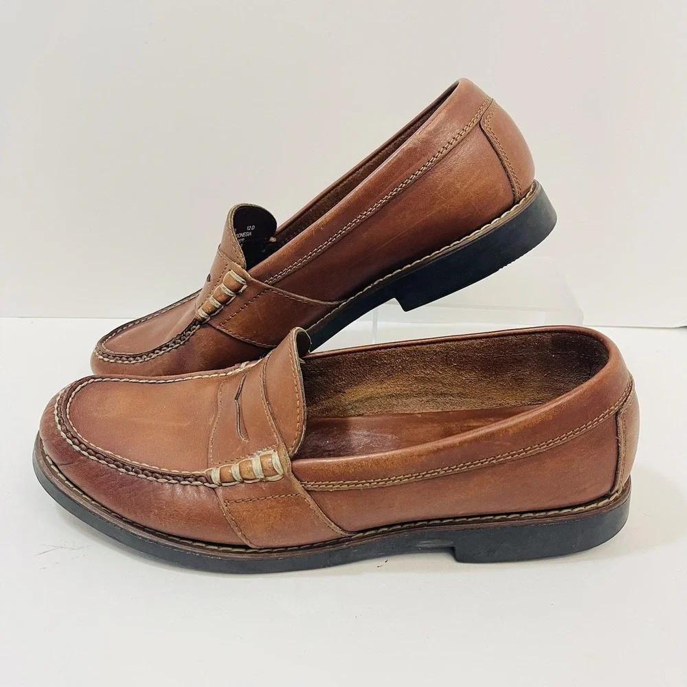 Polo Sport Ralph Lauren Mens Size 12‎ D Leather Penny Loafers Shoes AAM15282